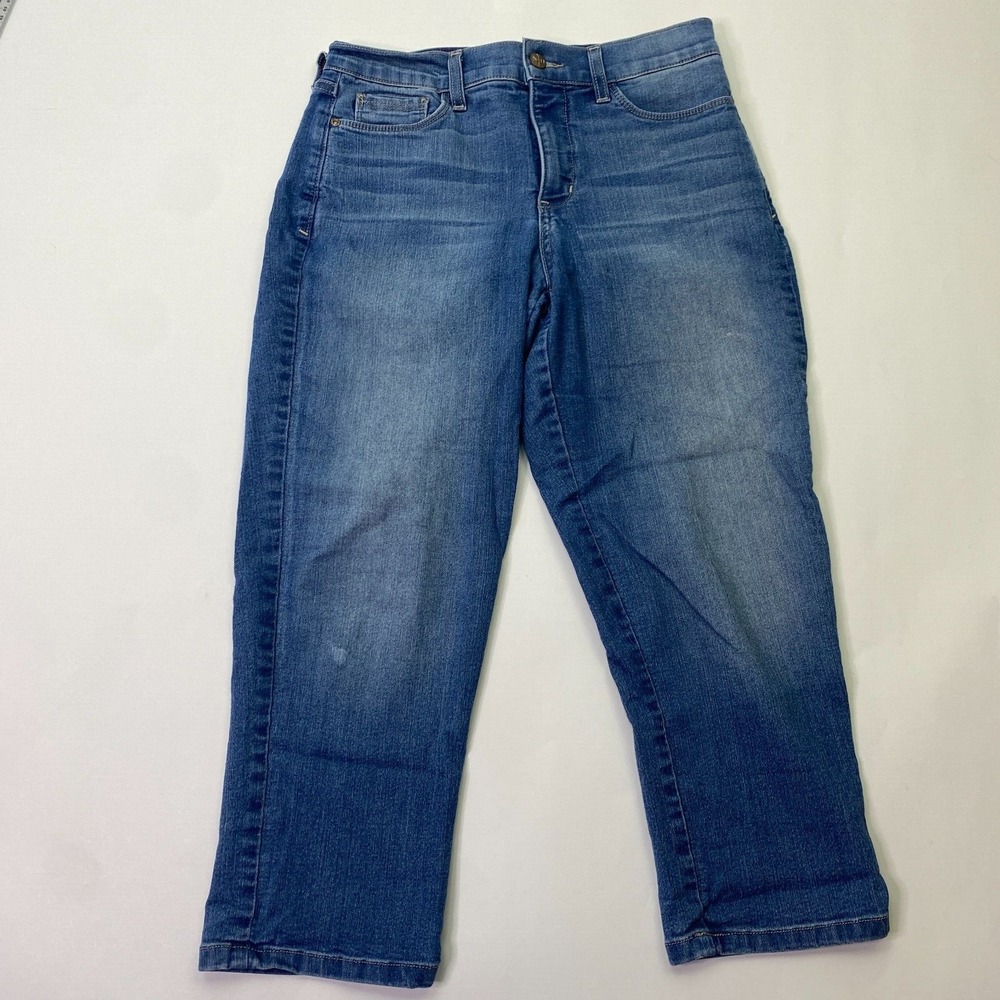 NYDJ Karen Capri Jeans Womens Size 6 Blue Stretch Denim*